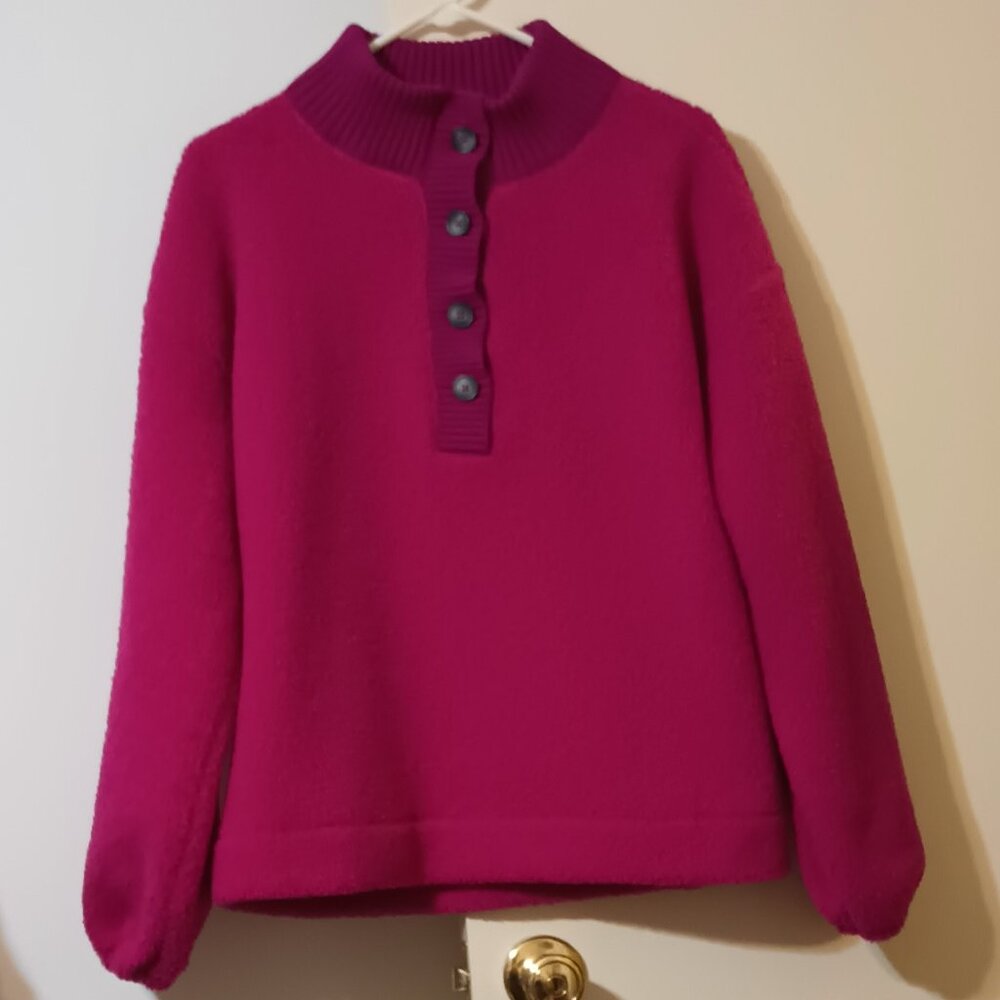 EUC ~ Loft Cozy Sherpa Mauve Colored Sweater (Size: Large)